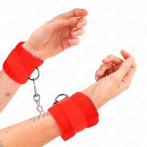 Kink – Manchettes débutant en fourrure rouge 30 x 7 cm