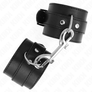 Kink – Appareils-poignets - rangée de rivets simple et grande boucle noire réglable 17-28 cm x 5 cm