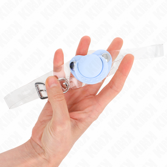 KINK - MORDAZA FORMA CHUPETE 5.5 x 4 CM CELESTE ADJUSTABLE 43-60 CM