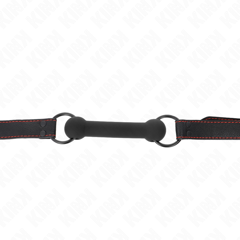 KINK - MORDAZA FORMA DE HUESO CON CORREA POLIPIEL NEGRO ADJUSTABLE 41-57 CM