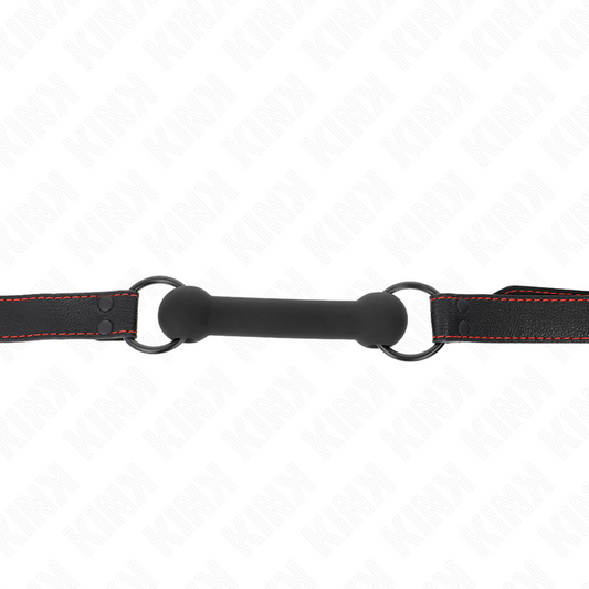 KINK - MORDAZA FORMA DE HUESO CON CORREA POLIPIEL NEGRO ADJUSTABLE 41-57 CM