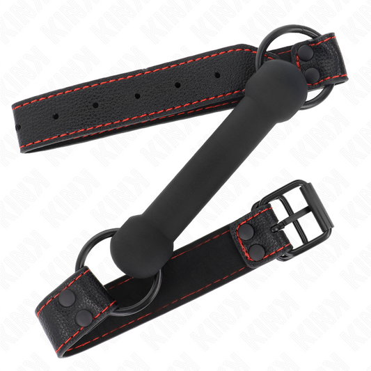 KINK - MORDAZA FORMA DE HUESO CON CORREA POLIPIEL NEGRO ADJUSTABLE 41-57 CM