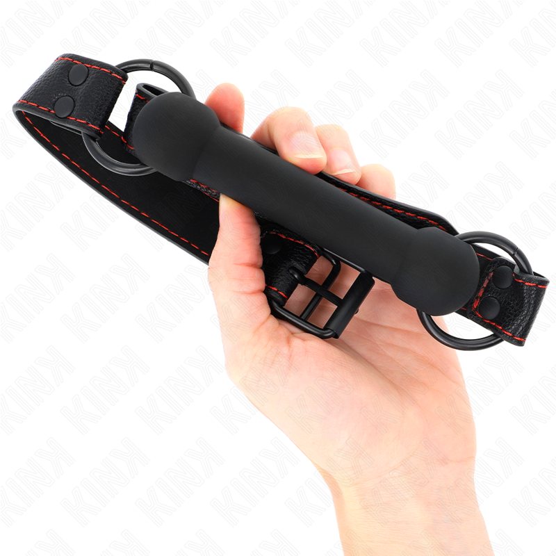KINK - MORDAZA FORMA DE HUESO CON CORREA POLIPIEL NEGRO ADJUSTABLE 41-57 CM