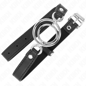 Kink – Gag avec plusieurs o-rings 5 cm noir 63 x 2,5 cm
