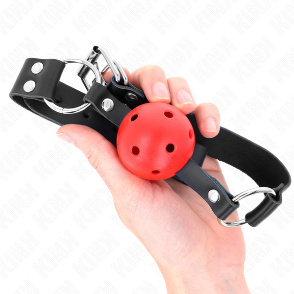 Kink – Balle respirante 4 cm bag avec double rivet rouge 62,5 x 2,5 cm ajustable 42-58 cm