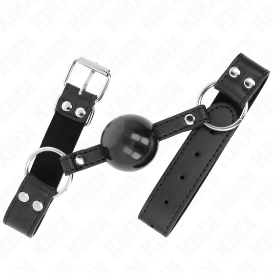 KINK - MORDAZA DE BOLA 4 CM SUAVE Y SÓLIDA CON CORREA DE POLIPIEL 62 x 2.5 CM ADJUSTABLE 42-58 CM