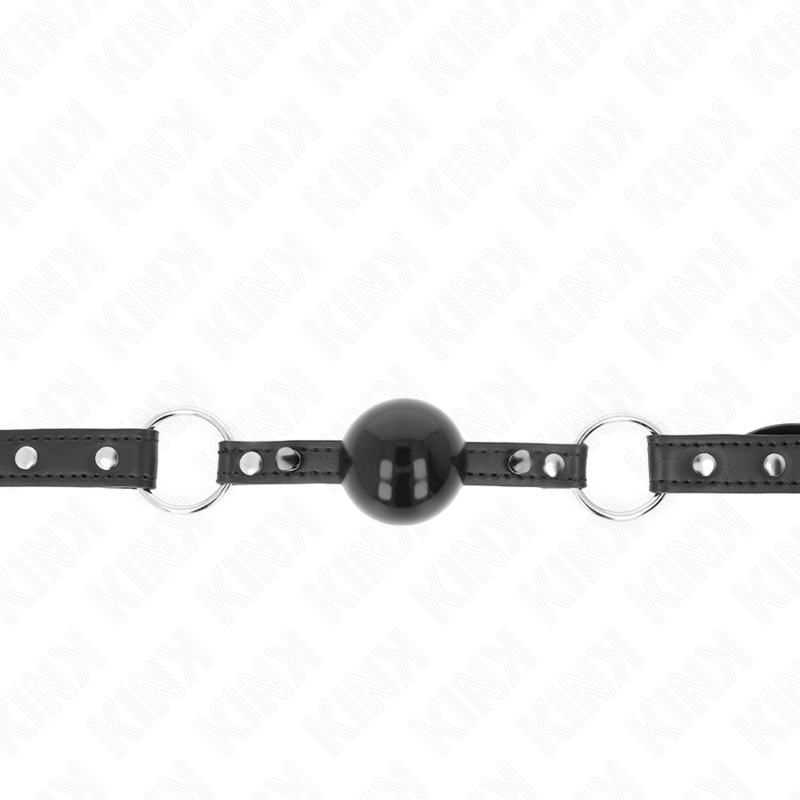 Kink – Bâillon balle 4 cm avec pointe rivet et snap lock 65 x 2 cm