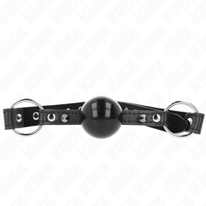 Kink – Bâillon balle 4 cm avec pointe rivet et snap lock 65 x 2 cm
