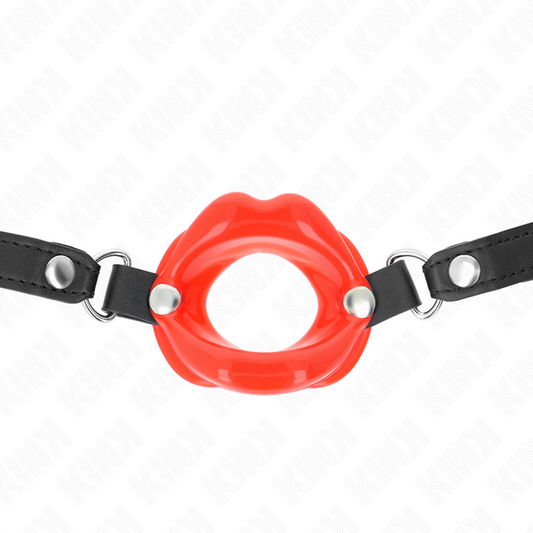 KINK - MORDAZA LABIAL 8 CM WITH CORREA DE POLIPIEL ROJO 63 x 2 CM ADJUSTABLE 39-58 CM