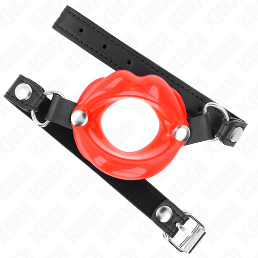 KINK - MORDAZA LABIAL 8 CM WITH CORREA DE POLIPIEL ROJO 63 x 2 CM ADJUSTABLE 39-58 CM