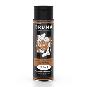 BRUMA - HUILE DE MASSAGE PREMIUM EFFET CHALEUR SAVEUR CUPCAKE 3 EN 1 - 100 ML