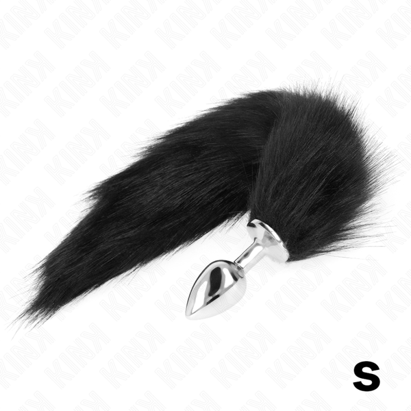 KINK - ANAL PLUG TALLA S 7 X 3 CM WITH COLA SINTÉTICA 40 CM NEGRO