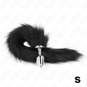 Kink – Plug anal taille S 7 x 3 cm avec queue synthétique 40 cm noir