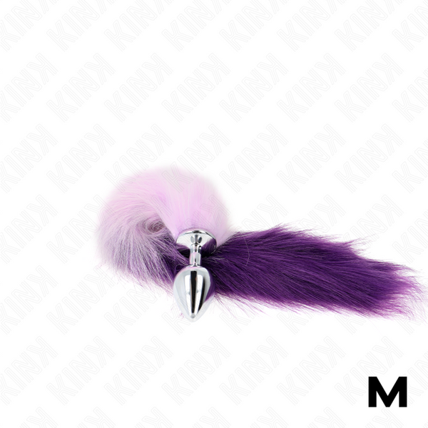 KINK - ANAL PLUG TALLA M 8 X 3.5 CM WITH COLA SINTÉTICA 40 CM VIOLETA