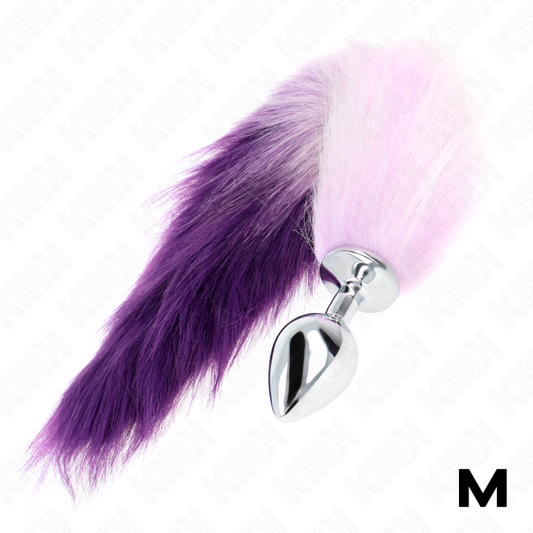 KINK - ANAL PLUG TALLA M 8 X 3.5 CM WITH COLA SINTÉTICA 40 CM VIOLETA