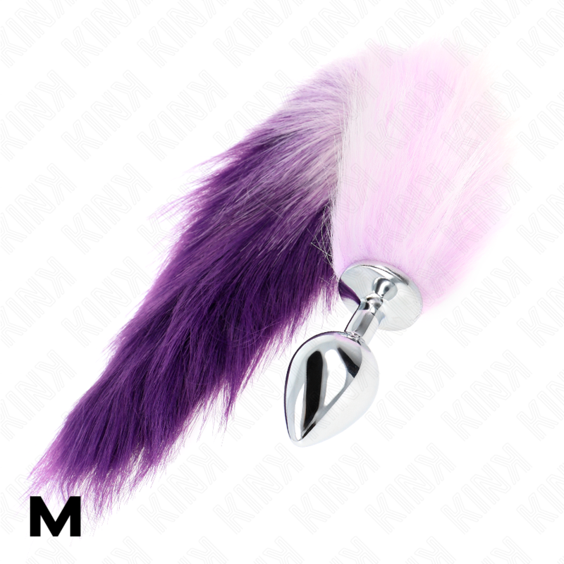 KINK - ANALE PLUG MAAT 8 X 3,5 CM MET COLA SINTÉTICA 40 CM VIOLETA