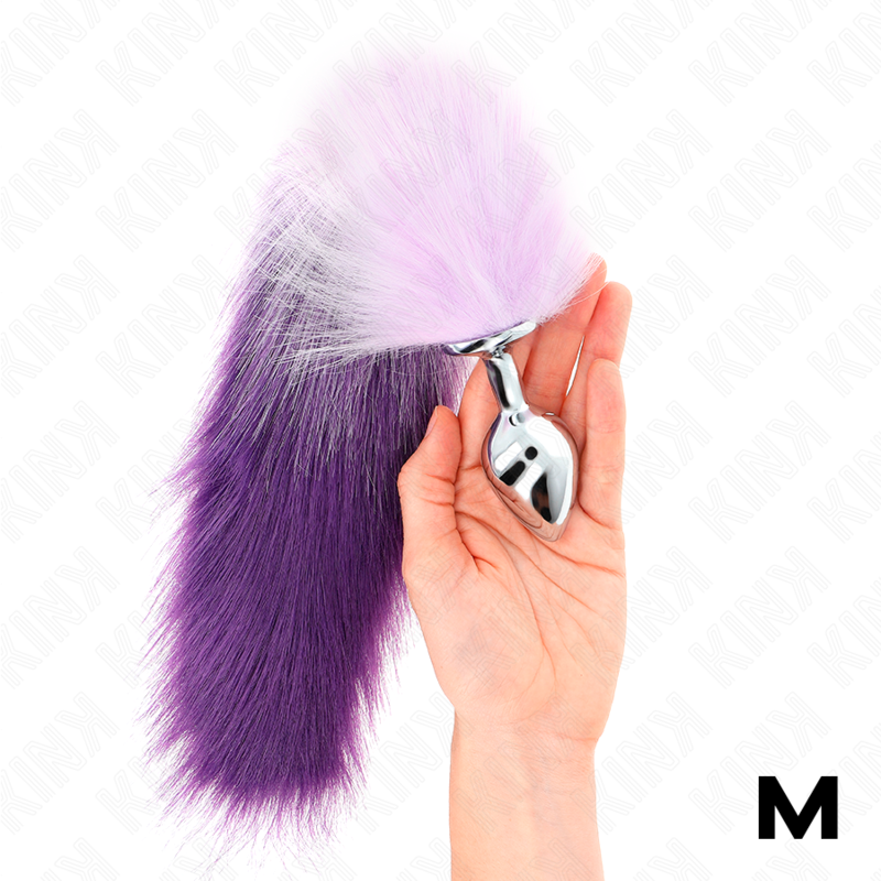 KINK - ANALE PLUG MAAT 8 X 3,5 CM MET COLA SINTÉTICA 40 CM VIOLETA