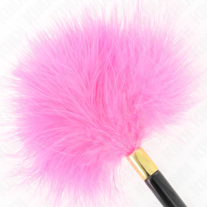Kink – Plumes tickle en métal doré fuchsia 18 cm