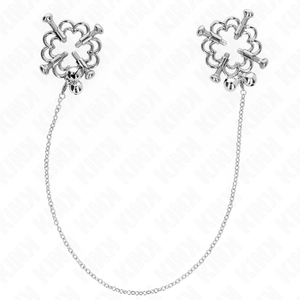 Kink – Pinces à metelles fleur en métal avec chaîne