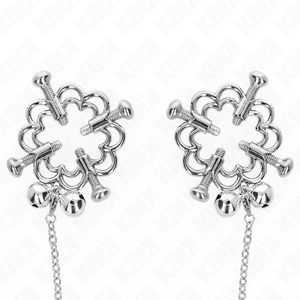 Kink – Pinces à metelles fleur en métal avec chaîne