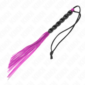 Kink – Mini fouet en silicone avec 6 billes violes 26 cm