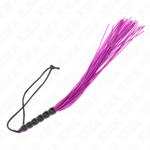 Kink – Mini fouet en silicone avec 6 billes violes 26 cm