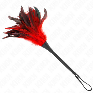 Kink – Plumes de poulet tickle en forme de corne rouge 36 cm