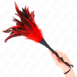 Kink – Plumes de poulet tickle en forme de corne rouge 36 cm