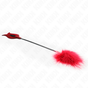 Kink – Plumes de chacouilles avec palette en forme de rose 8 cm