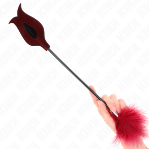 Kink – Plumes de chacouilles avec palette en forme de rose 8 cm