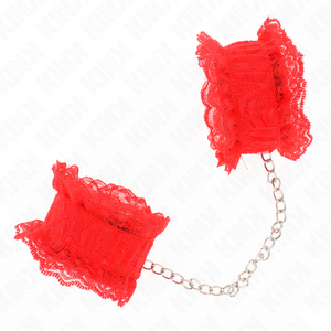 Kink – Attentes-poignets élastiques en dentelle rouge