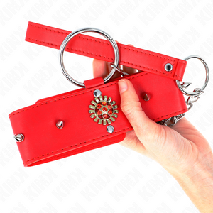 Kink – Collier diamants rouges avec ceinture 65 cm ajdustable 35-51 cm x 7 cm