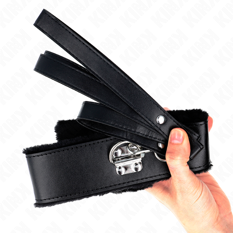 KINK - KRAAG MET CORREA 116 CM MET TACHUELAS PLATEADAS MODEL 4 ZWART VERSTELBAAR 40-48 CM X 6 CM