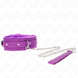 Kink – Collier avec laisse 65 cm avec restrictions violet 36-42 cm x 5,5 cm