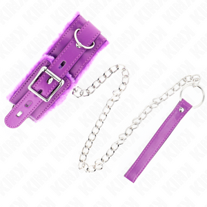 Kink – Collier avec laisse 65 cm avec restrictions violet 36-42 cm x 5,5 cm