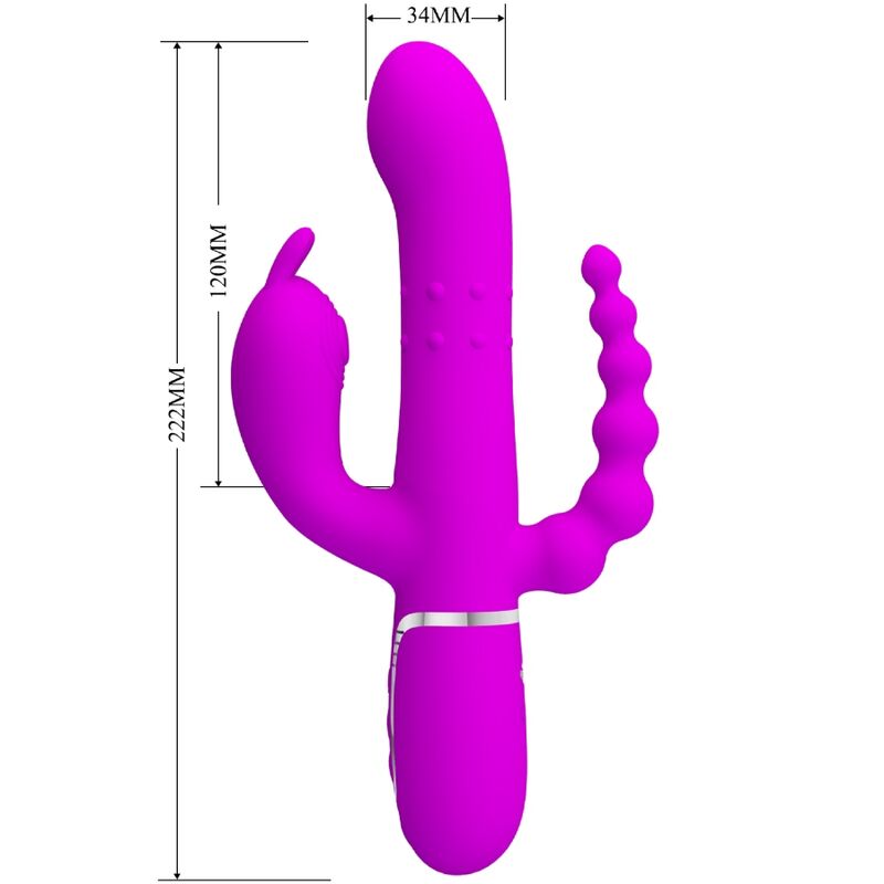 PRETTY LOVE - CAMMY TRIPLE VIBRADOR MULTIFUNCTION 4 IN 1 PINK