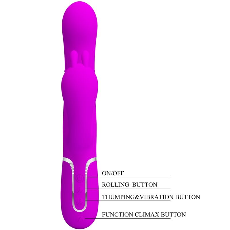 PRETTY LOVE - CAMMY TRIPLE VIBRADOR MULTIFUNCTION 4 IN 1 PINK