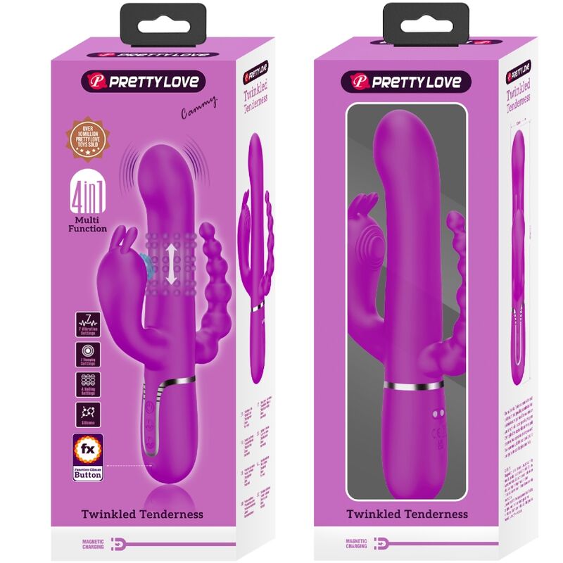 PRETTY LOVE - CAMMY TRIPLE VIBRADOR MULTIFUNCTION 4 IN 1 PINK