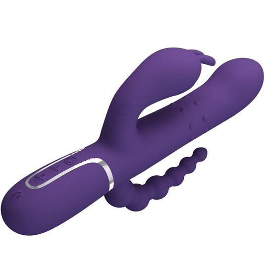 PRETTY LOVE - CAMMY TRIPLE VIBRADOR MULTIFUNCTION 4 IN 1 MORADO
