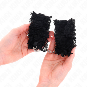 Kink – Attache-poignets élastiques en dentelle noir