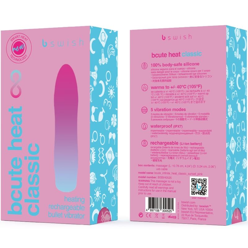 B SWISH - BCUTE INFINITE HEAT KLASSIEKE VIBRADOR WARMWATEREND ROZE