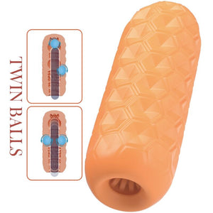 Pretty Love – Masturbateur pour homme à deux boules orange
