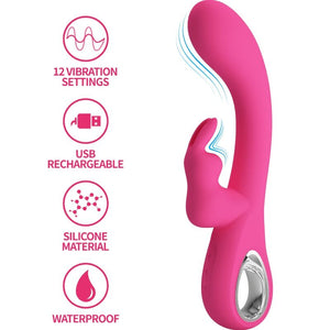 Pretty Love – Vibrateur novak rabbit 12 vibrations rose