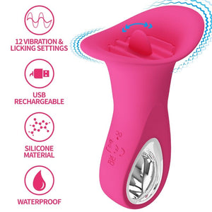 Pretty Love – Clyde vibrateur oral langue vibrant 12 vibrations rose