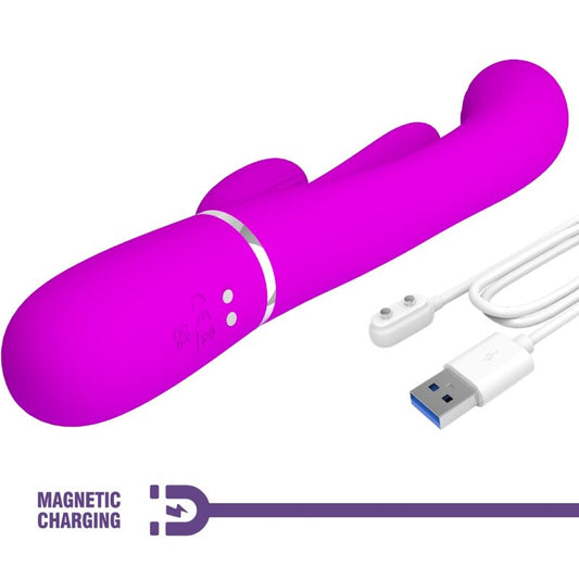 PRETTY LOVE - SHANIA TRIPLE VIBRADOR RABBIT MULTIFUNCTION PINK