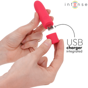 Intense – Symone bullet vibrant rechargeable USB 8 vibrations rouge 10 x 2,2 cm