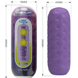 Pretty Love – Masturbateur pour homme à deux boules violet