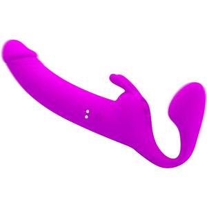 Pretty Love – Zanini strapless strap-on 10 vibrations violet