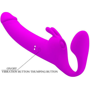 Pretty Love – Zanini strapless strap-on 10 vibrations violet