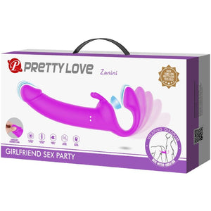 Pretty Love – Zanini strapless strap-on 10 vibrations violet